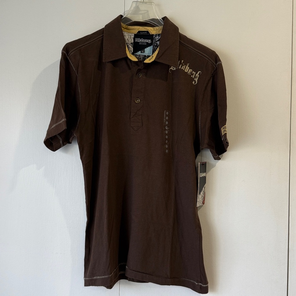 Billabong Brown Youth Slim Fit Polo Sz S NWT